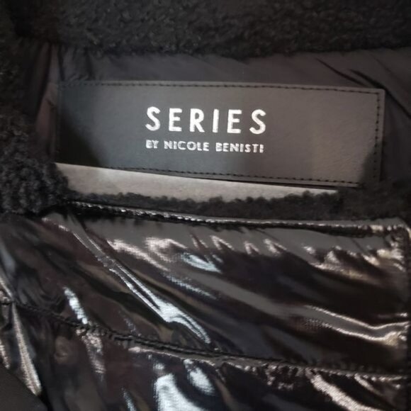 NWT Nicole Benisti GEILO MIXED MEDIA BIKER JACKET Size large - Picture 9 of 16